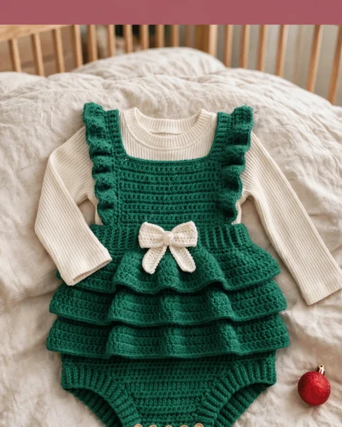 Weihnachts Baby Strampler häkeln