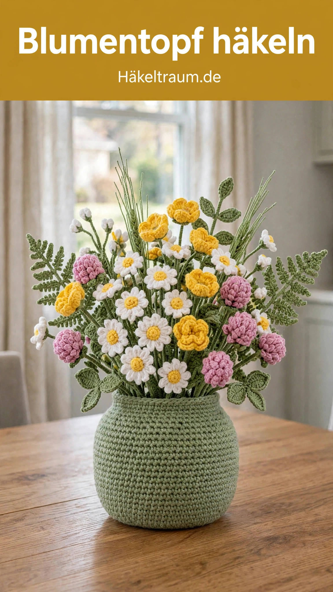 Wildblumen-Topf Häkelanleitung